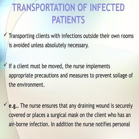 TRANSPORTATION OF INFECTED PATIENTS & UNIVERSAL PRECAUTIONS.pptx