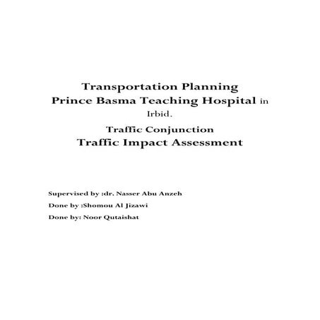 Transportation planning prince basma teaching hospital in irbid.