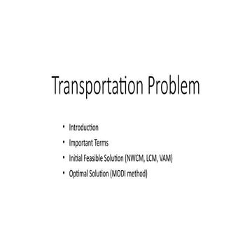 Transportation Problem in Decision Science.pptx