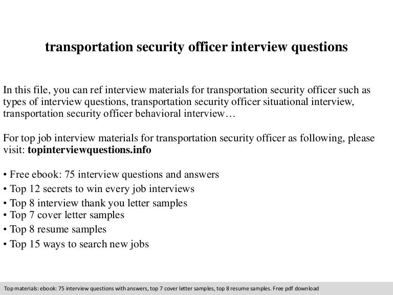 transportation security officer interview questions