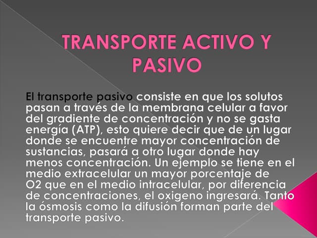 Transporte activo y pasivo