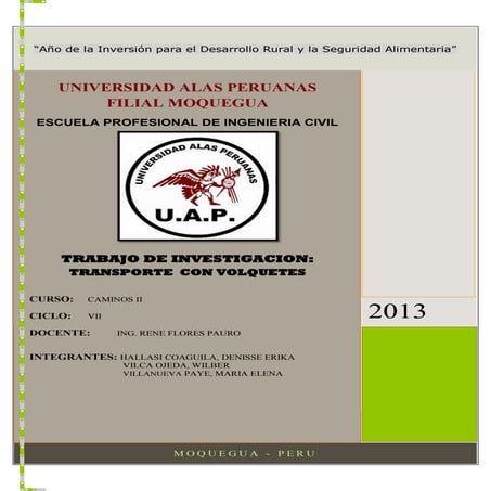 Transporte con volquetes