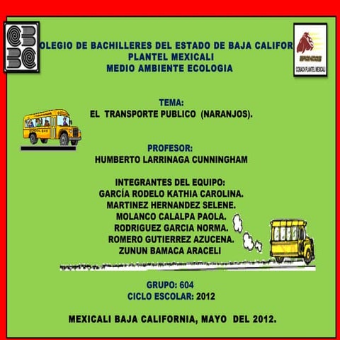 Transporte publico ecologia y medio ambiente trabajo