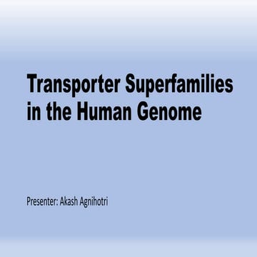 Transporter superfamilies in the human genome