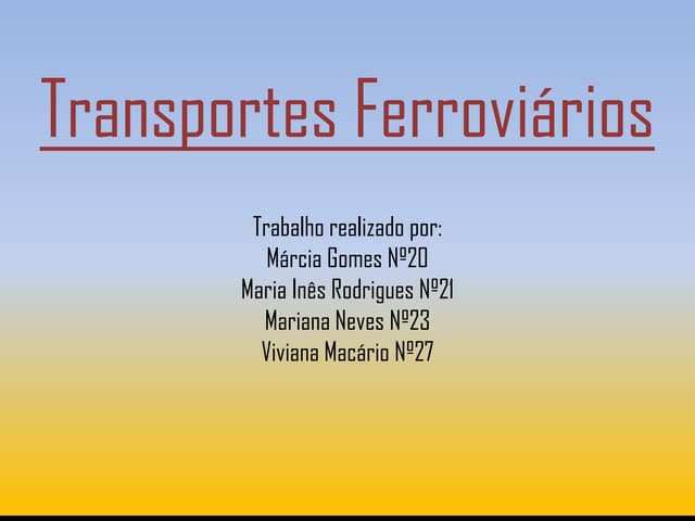 Transportes Ferroviários 