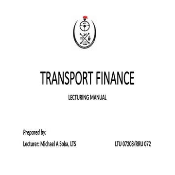 TRANSPORT FINANCE - LECTURING MANUAL.pptx