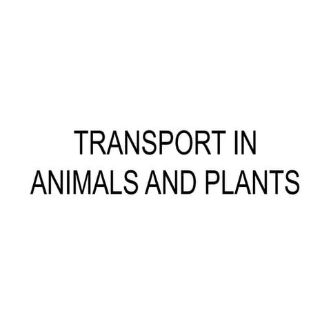 Biology : Transportation & Structure of Plants