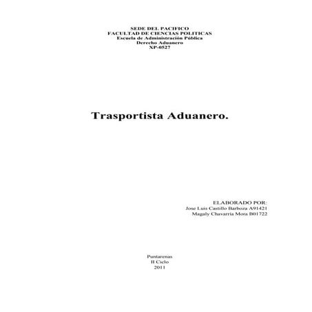 Transportista aduanero   josé luis y magally