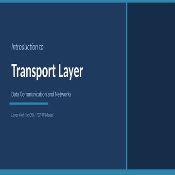 Transport Layer In Computer Network | PPTX