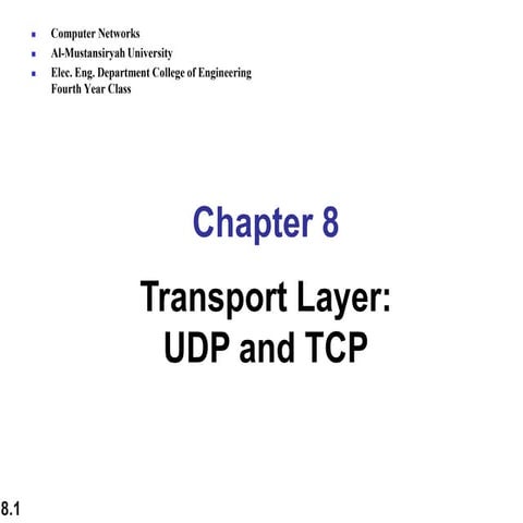 Transport layer udp and tcp network | PPT