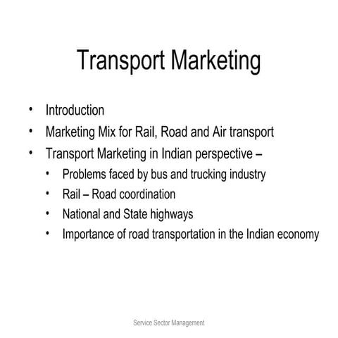 Transport marketing