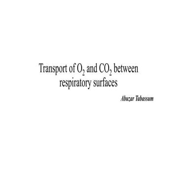Transport of o2 and co2 between respiratory surface