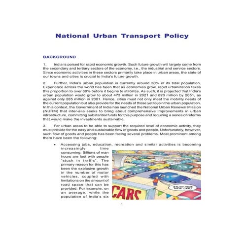 National Urban Transport Policy