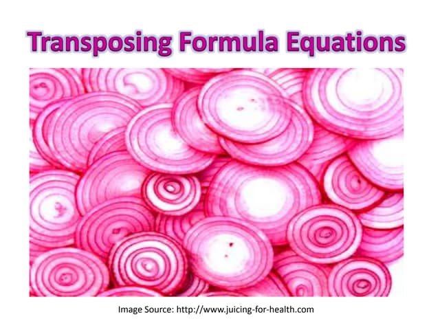 Rearranging Formulas
