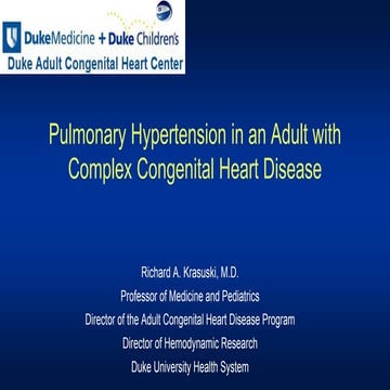 Pulmonary Hypertension in an Adult with Complex Congenital Heart Disease