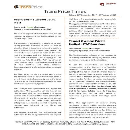 TransPrice Times - 16th December 2017 - 15th January 2018