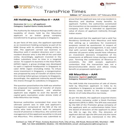 TransPrice Times - 16th January 2018 - 15th February 2018