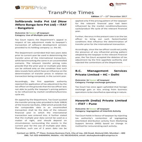 TransPrice Times - 1st - 15th December 2017