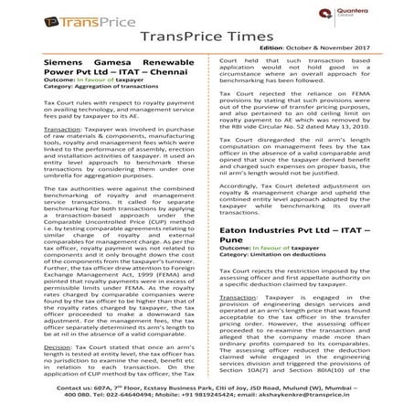 TransPrice Times - October & November 2017