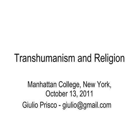 Transhumanism and Religion