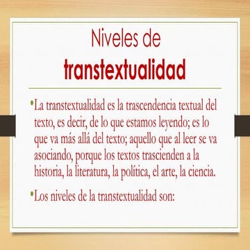 Funciones de Transtextualidad e Genette. | PDF