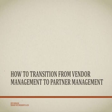 How to implement a strategic IT vendor management program