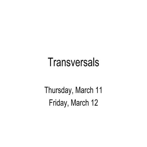 Transversals Vocabulary