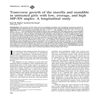 Transverse growth of the maxilla an...