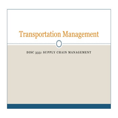 Trasnsportation management