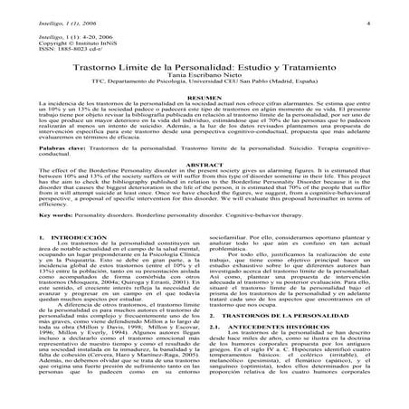 Trastono limite de la personalida estudio y tratamiento