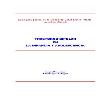 Trastorno bipolar en la infancia y adolescencia