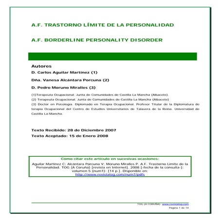 Trastorno límite de la personalidad borderline