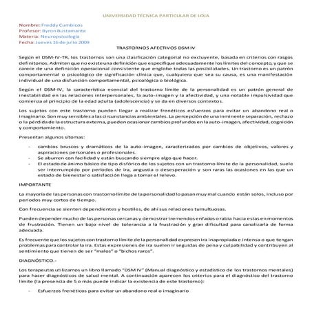 Trastornos afectivos dsm iv