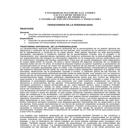 Trastornos de la personalidad