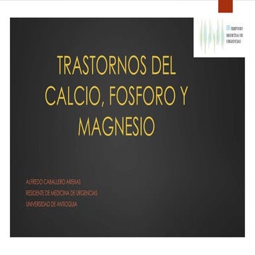 Trastornos del calcio, fosforo y magnesio
