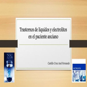 Trastornos de líquidos y electrolitos en el paciente