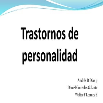 Trastornos de personalidad
