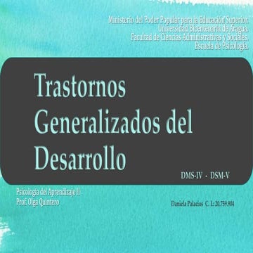 Trastornos generalizados del desarrollo