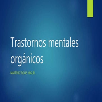 Trastornos mentales orgánicos