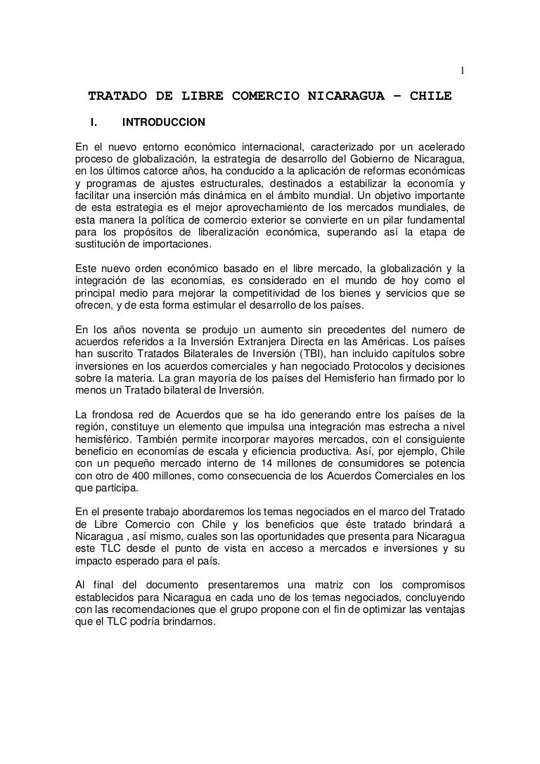 Tratado De Libre Comercio Centroamerica Chile