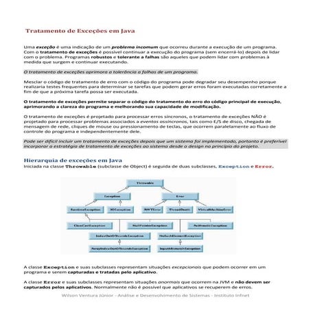 Tratamento de exceções em Java