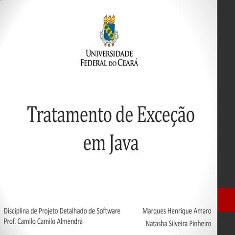 Tratamento de exceção em java