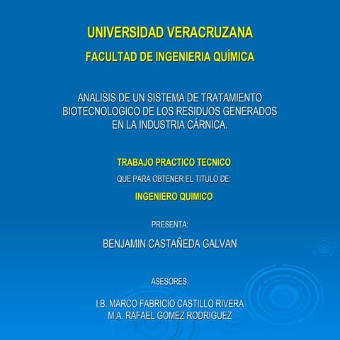 Tratamiento Agua Rastro