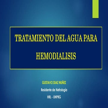 TRATAMIENTO AGUA EN HEMODIALISIS