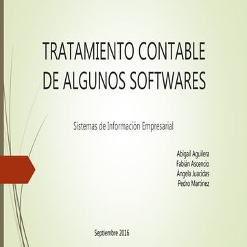 Tratamiento contable de algunos softwares