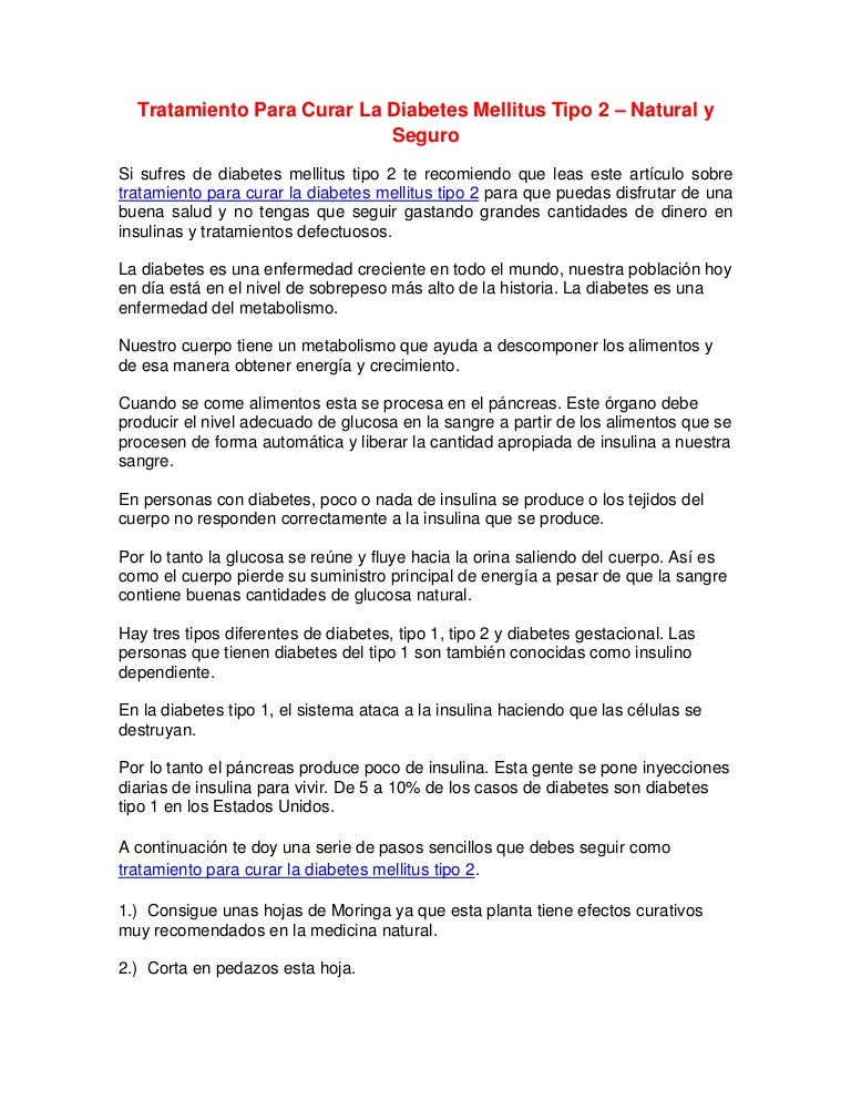 tratamiento de diabetes tipo 2 naturalmente