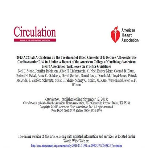 Guía Americana tratamiento de lípidos 2013