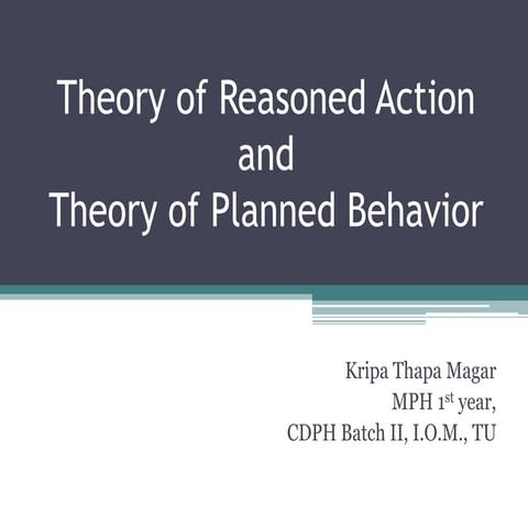 Theory of Reasoned Action and Theory of Planned Behavior 
