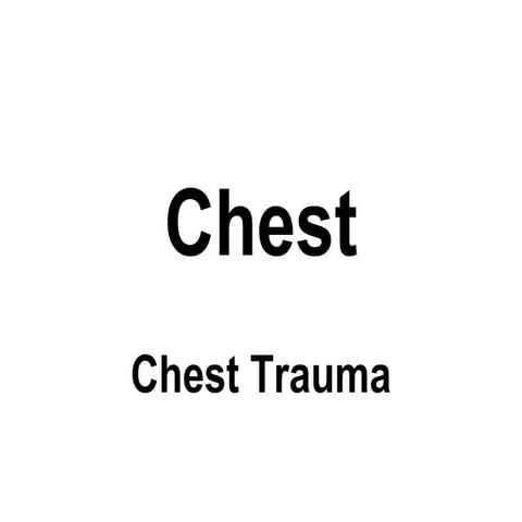 Diagnostic Imaging of Chest Trauma