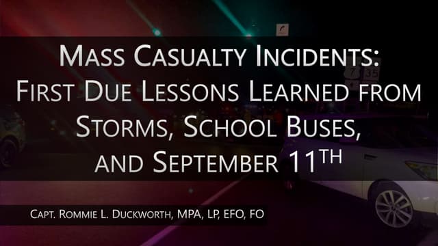 Trauma Care MCI Forward Movement of Patients by Rommie L. Duckworth
